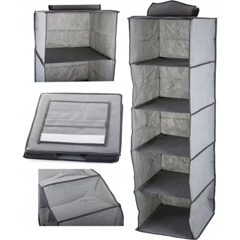 Šatní skříň ZÁVĚSNÝ ORGANIZÉR SKŘÍŇ REGÁL NA OBLEČENÍ 5 ÚROVNÍ 30x30x100cm