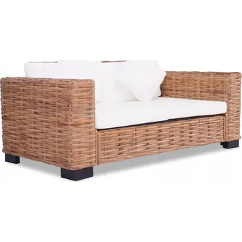 Pohovka Ratanová pohovka pro 2 osoby, krémově bílá, 157 x 80 x 64 cm