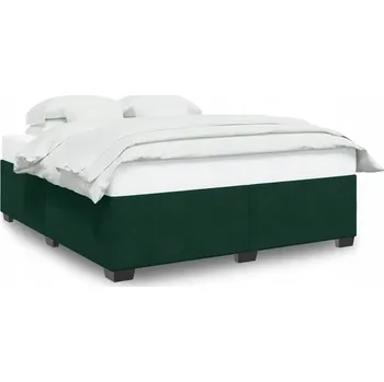 Postel Rám postele sametový, tmavě zelený, 200 x 180 x 46 cm
