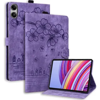 Pouzdro na tablet VSECHNONAMOBIL 131273 ART LILY Zaklápěcí pouzdro pro Xiaomi Redmi Pad 2 Pro fialové