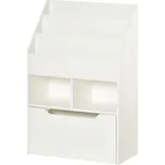 HOMCOM Dětský regál se zásuvkou, regál s přihrádkami, 60 x 29,9 x 90 cm, bílý