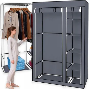 Šatní skříň SKŘÍŇ TEXTILNÍ SKLÁDACÍ ŠATNÍ SKŘÍŇ NA OBLEČENÍ 170x107x42.5cm