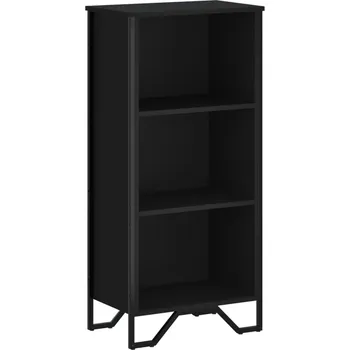 Knihovna Černý regál na knihy 50 x 31 x 106 cm s kovovými nohami