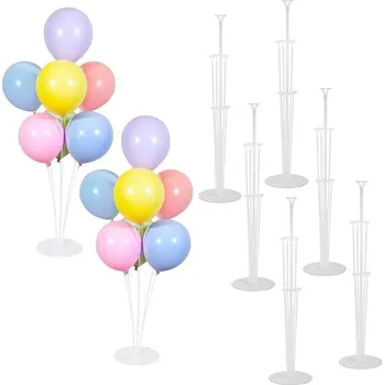 Party dekorace Stojany na balónky, 6 sad stojanů na balónky s tyčinkami a držáky, opakovaně použitelné stojany na
