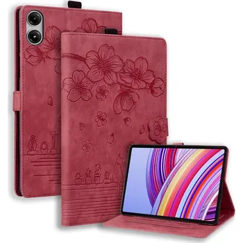 Příslušenství pro tablet VSECHNONAMOBIL 131272 ART Lilie Sklopné pouzdro pro Xiaomi Redmi Pad 2 Pro červené