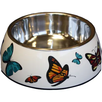 Miska pro psa Miska Huhubamboo melaminová motýl L