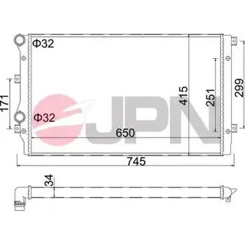 Motor automobilu JPN Chladič vody JPN 60C9003-JPN