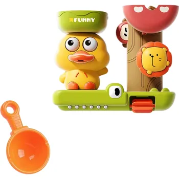 Dřevěná hračka Kachničková hračka do koupele 17.8 x 7.4 x 15.5 cm Zalévací sprška s přísavkou Vodní sprchová hra do vany pro děti