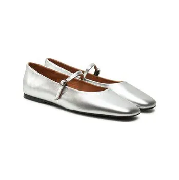 Dámské baleríny Calvin Klein Baleríny Mary Jane Ballerina - Met HW0HW02269 Stříbrná 38