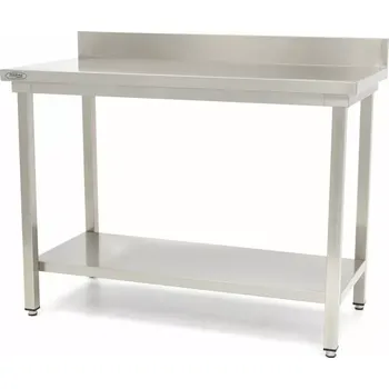 Nerezový dřez Maxima Nerezový stůl se zadní deskou - 140 x 60 cm - nastavitelná výška | 09300986