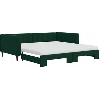 Pohovka Tmavě zelená pohovka s funkcí spaní, 223 x 110 x 68 cm