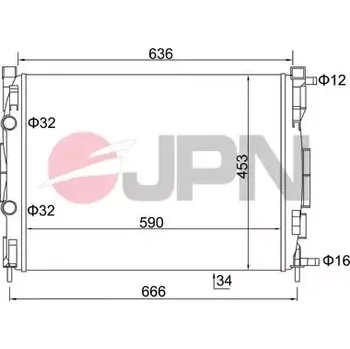 Motor automobilu JPN Chladič vody JPN 60C9044-JPN