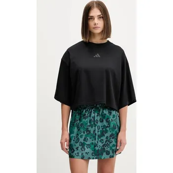 Dámské oblečení Bavlněné tričko adidas City Escape Loose JV7112 černá 99X, vel. M