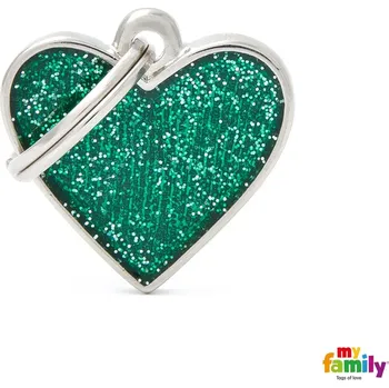 psí známka My Family Známka Shine srdíčko zelené