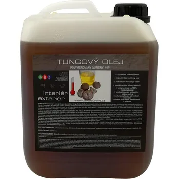 Olej na dřevo Tungový olej vařený (polymerovaný) - nejodolnější a nejlépe schnoucí čistý přírodní rostlinný olej na dřevo
