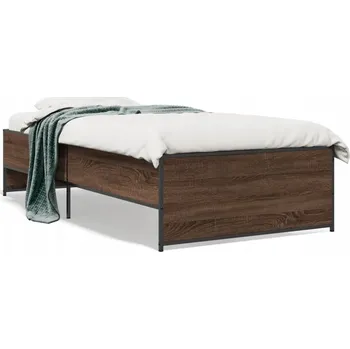 Postel Rám postele hnědý dub 203 x 93 x 40,5 cm s kovovými nožkami