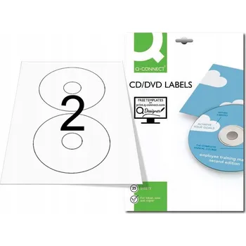 Samolepící etiketa Bílé etikety na CD/DVD disky Q-Connect 117mm, 25 archů