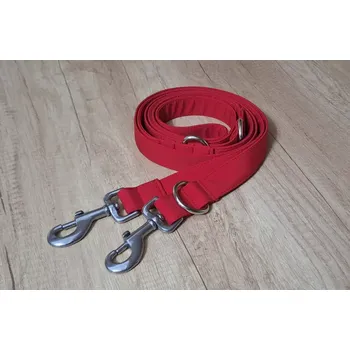 Vodítko pro psa Přepínací vodítko pro střední plemena Soft - ČERVENÁ, 20 mm, 2,5 m, Karabiny 81 mm - pro střední plemena - černá