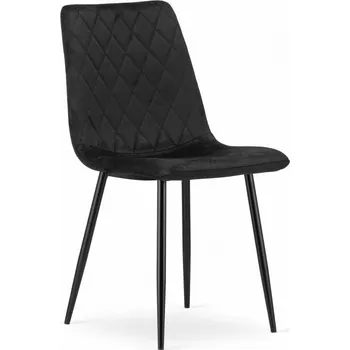 Jídelní židle Set tří jídelních židlí TURIN samet černá (černé nohy) (3ks)