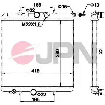 Motor automobilu JPN Chladič vody JPN 60C9040-JPN