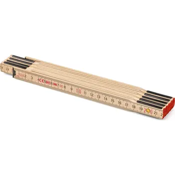 metr Metrie | 2m Skládací metr Perfekt 10 | Čirý lak | Černěné Ocelové spoje