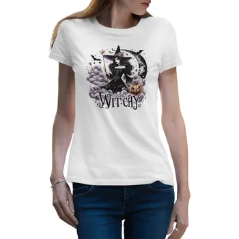 Dámské tričko Tričko dámské-Feeling Witchy L bílé