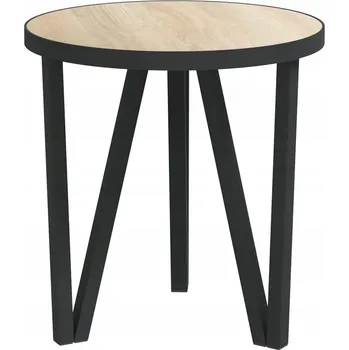 Konferenční stolek Konferenční stolek kulatý dub sonoma 35 x 34 cm MDF a ocel s práškovým nástřikem