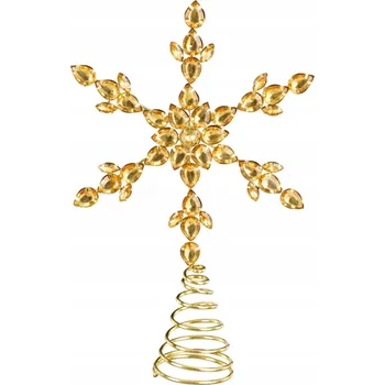 Vánoční ozdoba Laalu Vánoční špička vločka III 28 cm zlatá 1 ks