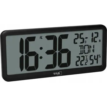 Budík TFA 60.4525.01 Černý digitální budík s teploměrem