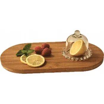 Smukee Bambusový tác se skleněnou nádobou