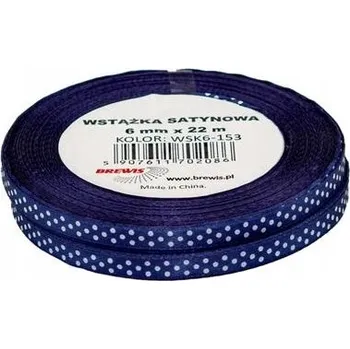 Stuha SATÉNOVÁ STUHA S PUNTÍKY TMAVĚ MODRÁ 6MMX22M 2KS