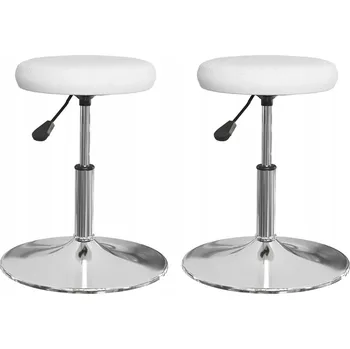 Barová židle Sada 2 Barových Židlí s Plynovým Pístem, Bílé, 31x(39-53)cm