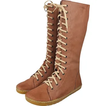 Dámská fitness obuv Dámské vysoké barefoot kozačky HOY/C/N sv. hnědá, kožené podšívky 41