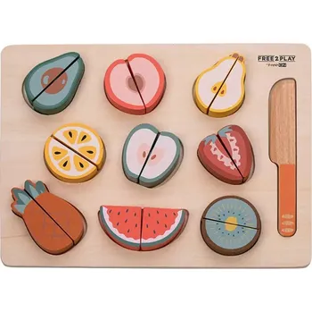 Dřevěná hračka FREEON2Play Dřevěné ovoce k krájení pro děti FreeOn