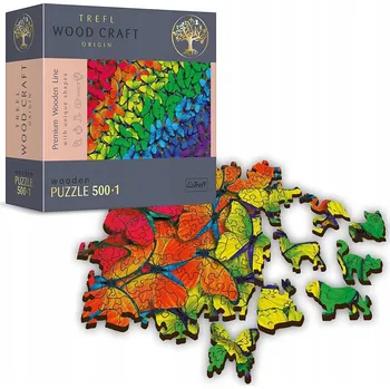 Puzzle Trefl Puzzle 501 dílků TREFL DŘEVĚNÉ PUZZLE DUHOVÍ MOTÝLI 500 DÍLKŮ