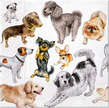 Papírový ubrousek Papírové ubrousky Paw Dogs Happiness 33x33 cm 20 ks