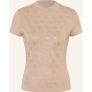 Guess Dámské Tričko S Ozdobnými Kamínky, velbloudí, 34