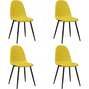 Jídelní židle Elegantní Sametové Židle K Jídelnímu Stolu Hořčicové Barvy 45x53,5x83 cm