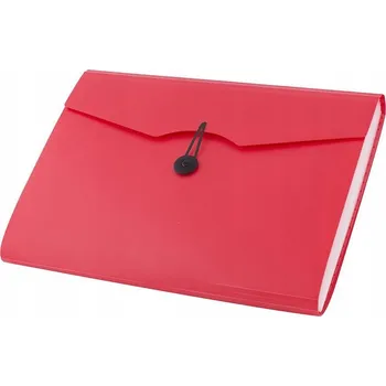 Desky s gumou D.rect A4 červené, 12 přihrádek