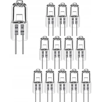 Žárovka Halogenová žárovka s kolíkovou paticí JC G4 12V 20W, halogenová ŽÁROVKA KAPSLOVÁ 12 Ks