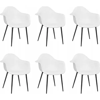 Jídelní židle Minimalistické jídelní židle z polypropylenu, bílé, 64x59x84 cm