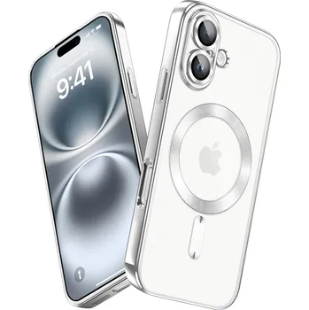Pouzdro na mobilní telefon Silikonový průhledný kryt MagSafe s ochranou fotoaparátu pro iPhone 17 Barva: Stříbrná