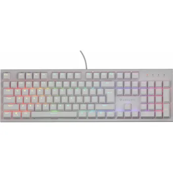 Genesis herní mechanická klávesnice THOR 303/RGB/Outemu Peach Silent/Drátová USB/US layout/Bílá