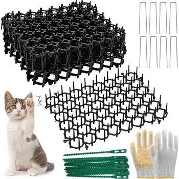 Zahradní dekorace 15 odpuzujících podložek pro kočky, 20 x 15 cm, pro vnitřní i venkovní použití, s hroty, odpuzující