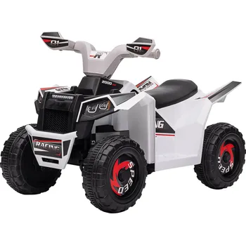 Dětské elektrovozidlo HOMCOM Elektrická dětská čtyřkolka, 2,5 km/h, rychlost vpřed a vzad, pro 18-36 měsíců, bílá