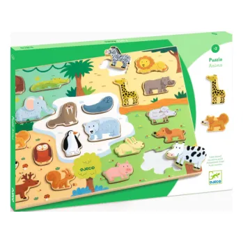 Dřevěné vkládací puzzle Puzzlo Animo