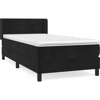 Postel Kontinentální postel černá s matrací 203x83x78/88 cm, samet