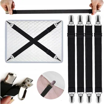 Prostěradlo Klipy gumičky napínací Zapínání na prostěradlo Páska Klip Háček 4 ks