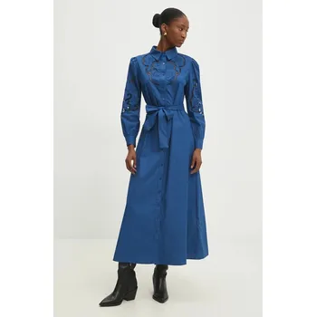 Dámské oblečení Bavlněné šaty Answear.LAB v3415.fkk námořnická modř 59X, vel. XL