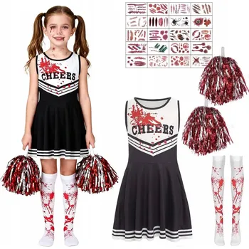 Karnevalový kostým Kostým Zombie Cheerleaderky Šaty Bambule Příslušenství Velikost 120-130cm